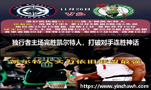 独行者主场完胜凯尔特人，打破对手连胜神话
